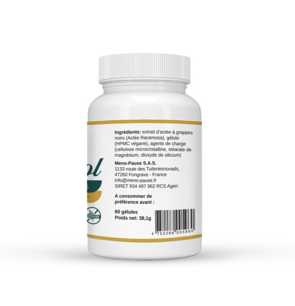 Meno-Cool ingredient list for black cohosh supplement